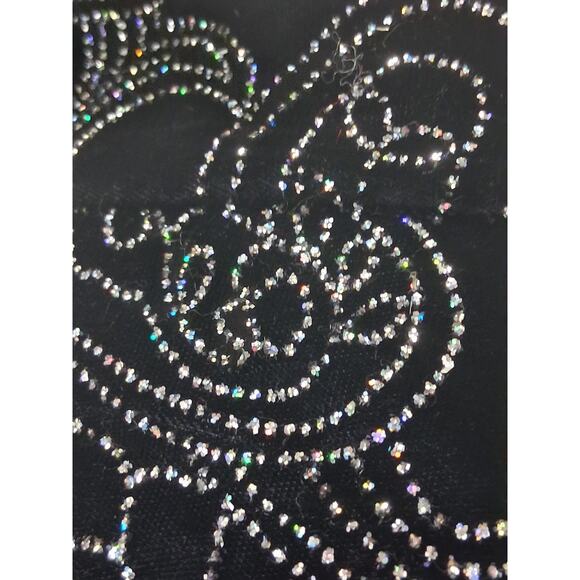 VTG Cachet by Bari Protas Cropped Sparkle Jacket Black Velvet Velour Sz L Bling - Picture 14 of 16